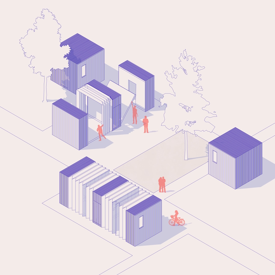 Architektonische Zeichnung für Wettbewerb Cube 3